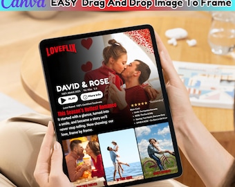 15 + Paar Movie Poster Canva bearbeitbare Vorlage, Jubiläumsfilm Poster Bundle, Valentinstag, Paargeschenk, Jubiläumsgeschenk, Lovesflix