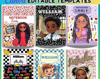 Mega bundle di oltre 35 copertine per quaderni componibili, design per quaderni componibili Canva, quaderni componibili personalizzati, copertina per quaderni a spirale, ritorno a scuola