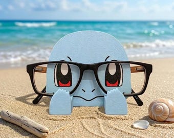 Pokémon Squirtle brillenhouder (2 maten) – 3D-geprint – Cadeau-idee voor geeks/nerds – Anime, decoratie, brillen, 3D-print