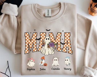 Personalized Halloween Mama Sweatshirt: Spooky Season Names Shirt