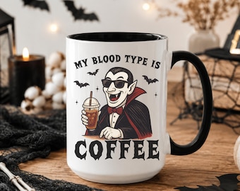 Gothic Vampire Coffee Mug: Spooky Halloween Horror Cup