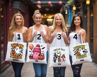 Custom Halloween Tote Bag: Trick or Treat Candy Bag