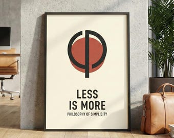 Minimalist 'Less is More' Poster | Scandinavian Wall Art (Digital Download)