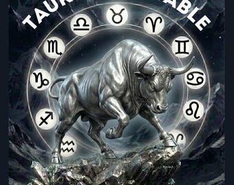 Taurus Zodiac Wall Art, Silver Bull Astrology Poster (Digital Download)