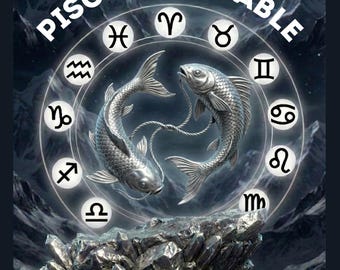 Dreamy Pisces Zodiac Wall Art, Silver Fish Astrology Poster (Digital Download)
