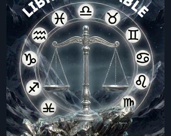 Libra Zodiac Wall Art, Silver Scales Horoscope Poster (Digital Download)