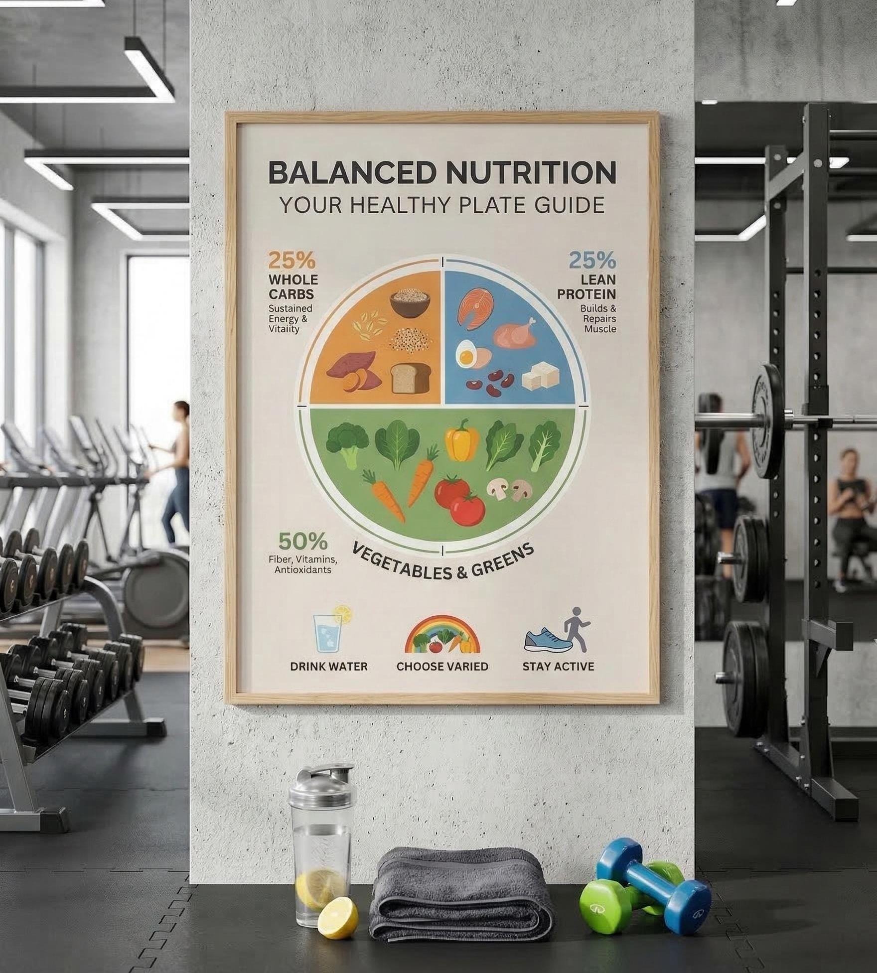 Balanced Nutrition Plate Guide, Healthy Eating Poster (digital Download ...