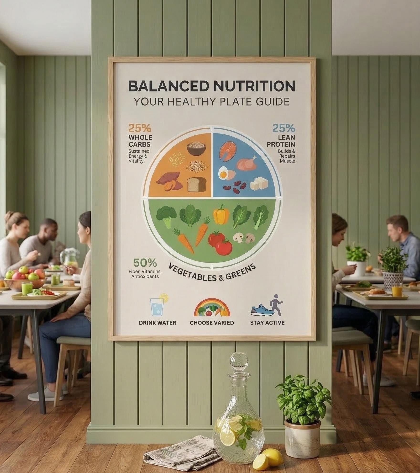 Balanced Nutrition Plate Guide, Healthy Eating Poster (digital Download ...