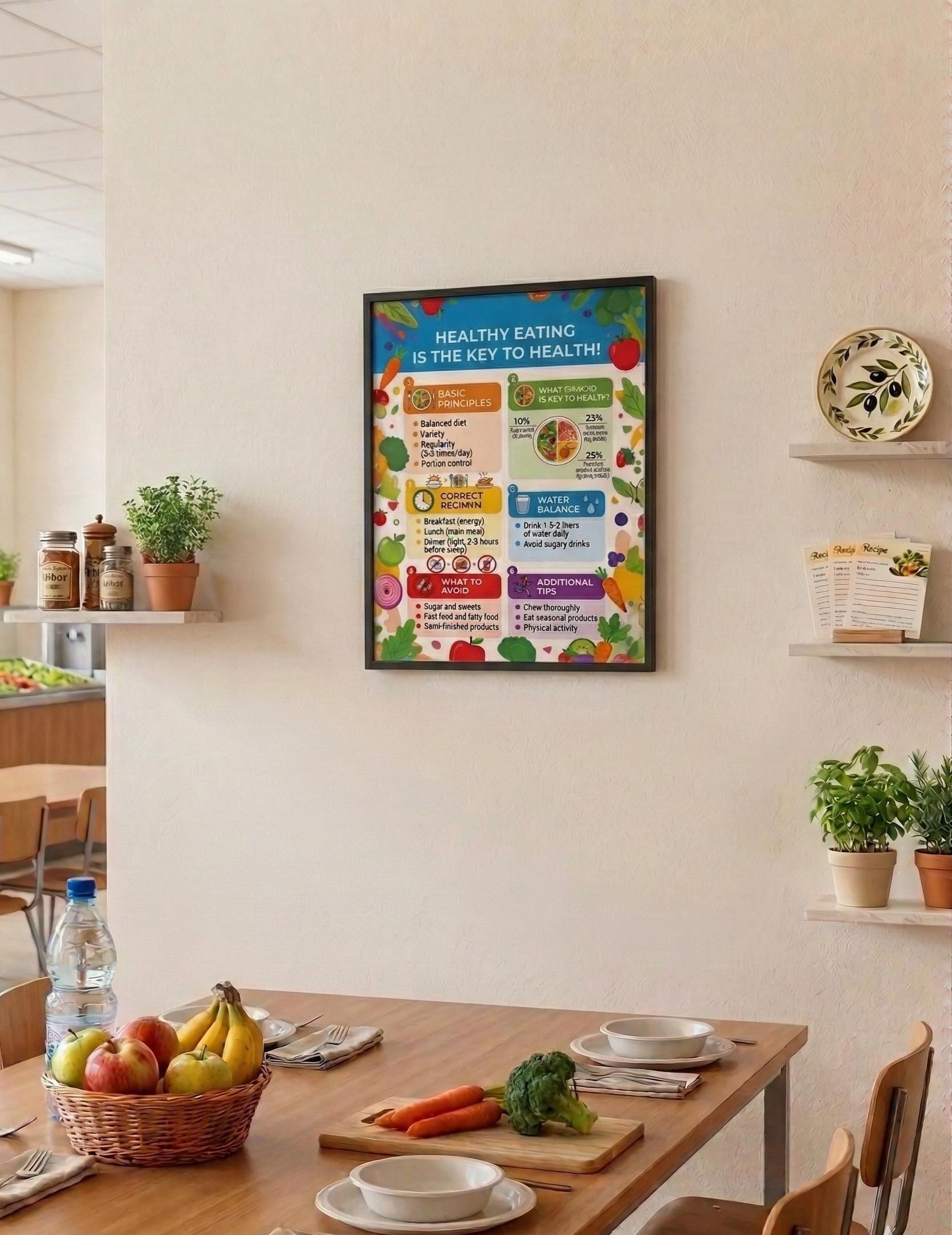 Healthy Eating Infographic Poster, Nutrition My Plate Guide, Dietitian ...
