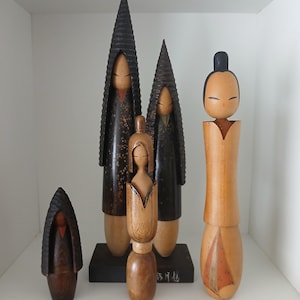 Vintage-Bündel kreativer Kokeshi von Shozan Shido (1932-1995)