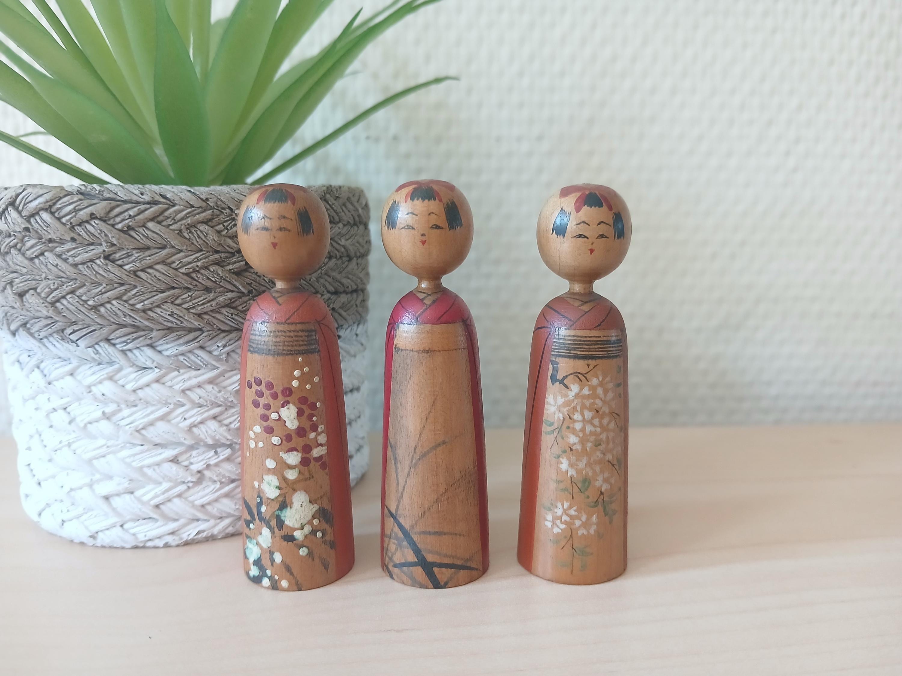 Poupée Kokeshi vintage, style Kijiyama traditionnel par