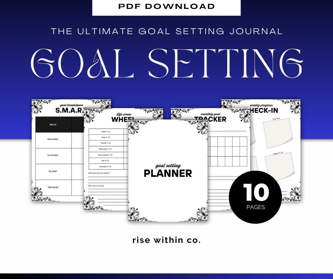 Ultimate Goal Setting Planner PDF Printable Daily Weekly Monthly Long ...