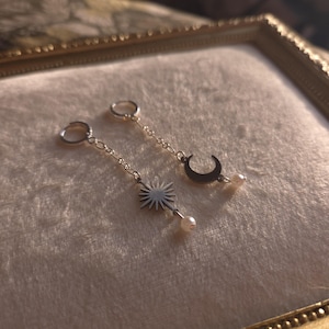 Minimalist Star Drop Earrings: Silver Celestial Boho Jewelry