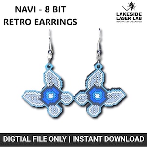 8 Bit Retro Navi Earrings | SVG | Digital Download | Zelda | Gaming | Wooden