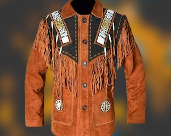 Vintage Pioneer Wear Leather Fringe Jacket Size 2X, Vintage