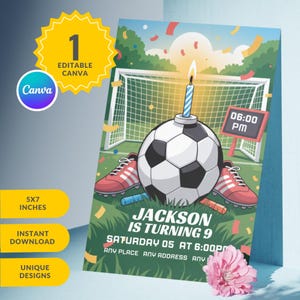Editable Football Pool Party Invitation, Pool Birthday Invitation, Football Birthday Invitation, Boy Sports Summer Birthday, Canva