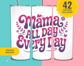 Mama Tumbler Wrap 20 oz Skinny Tumbler PNG  Sublimation Design Leopard Glitter Mama Tumbler Wrap Mom Tumbler Wrap, Digital Download