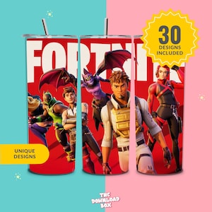 FortXnite Cartoon Characters Tumbler Wrap, Game 20 oz Skinny Tumbler Png, Game Characters Tumbler Sublimation Png, Instant Digital Download