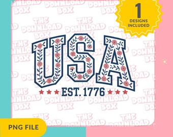 Preppy USA PNG, Coquette 4 juli-skjortdesign, Flickig patriotisk sublimering, Röd vit blå blommig amerikansk rosett Clipart PNG
