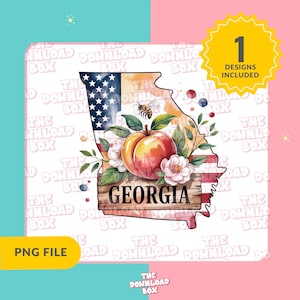 Georgia Map Png, United States of America Vector Files, Georgia Vector, State of Georgia Png, Retro Travel Design Georgia State Png