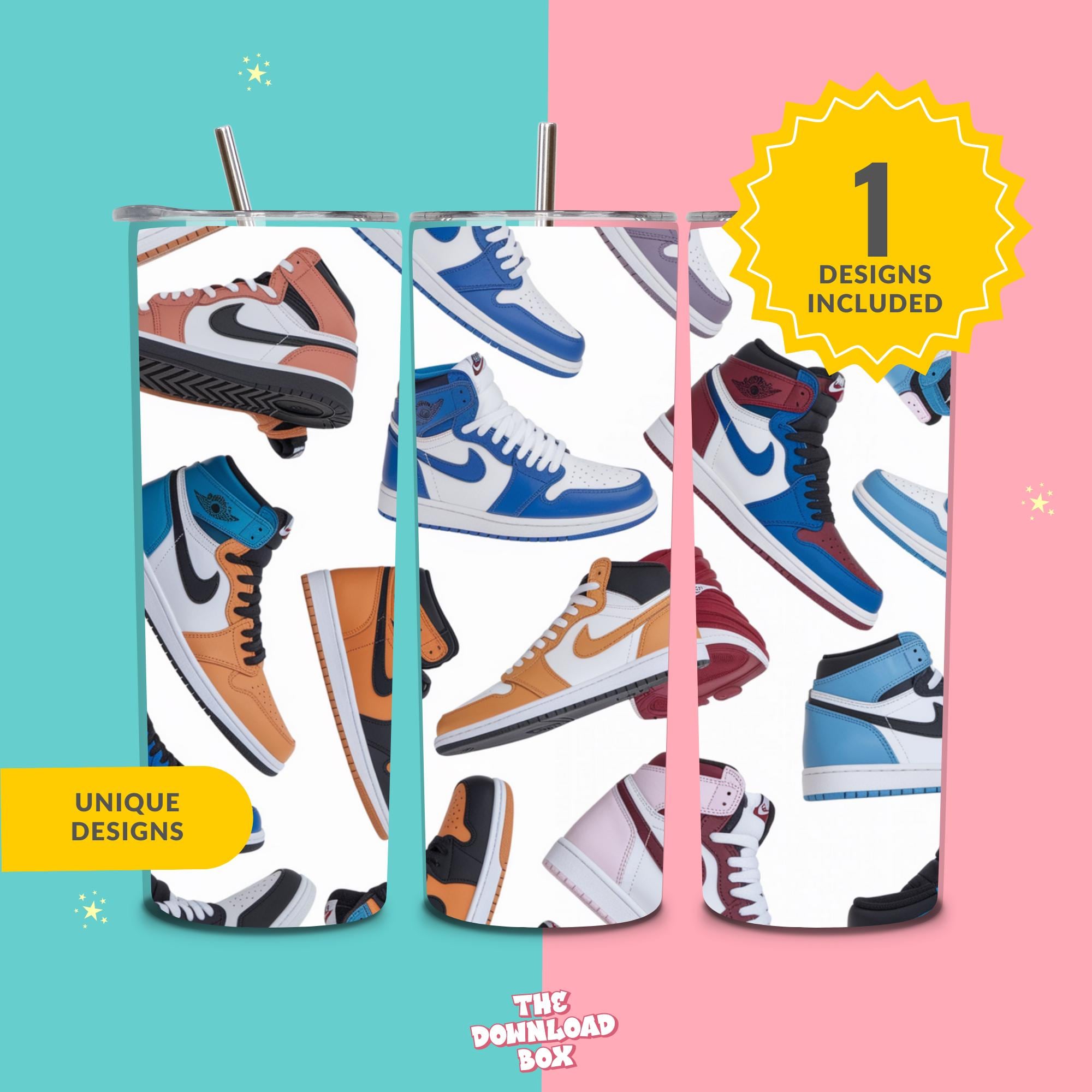 Sneakerhead Tumbler 20oz – Air Jordan Style Cup – Hypebeast Shoe Gift – Streetwear Skinny Tumbler – Sneaker Lover Drinkware
