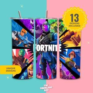 FortXnite Cartoon Characters Tumbler Wrap, Game 20 oz Skinny Tumbler Png, Game Characters Tumbler Sublimation Png, Instant Digital Download