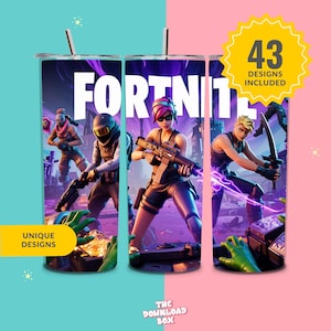 FortXnite Cartoon Characters Tumbler Wrap, Game 20 oz Skinny Tumbler Png, Game Characters Tumbler Sublimation Png, Instant Digital Download