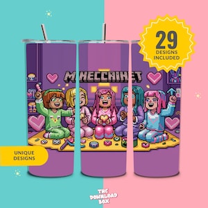 Jogo 20 oz Skinny Tumbler Png, Personagens de desenho animado 20oz Tumbler Png, Personagens de jogo Straight and Taper Tumbler Wrap