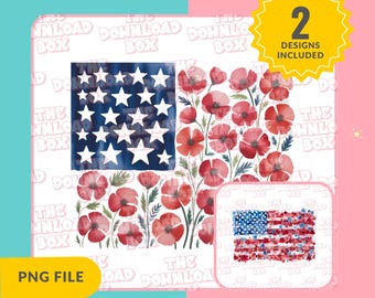Flower Brushstroke America Flag Png, American Flag Floral Png, 4th July Png Design, Jesus Christian Png, USA Flag, Patriotic Png, Girly png