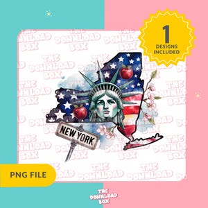 New York Map Png, United States of America Vector Files, New York Vector, State of New York Png, Retro Travel Design New York State