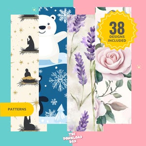 Spring Flowers Printable Paper Seamless JPG Shabby Chic Digital Download Floral Scrapbook Wildflower Junk Journal Butterflies Birds Paper
