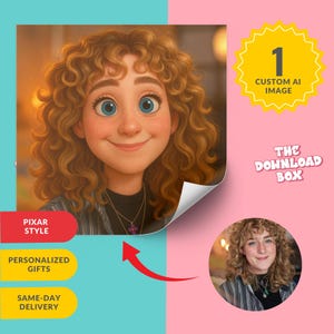 Custom Pixar-Style Cartoon Portrait | Personalized Digital Artwork of Couples, Families & Pets | Unique Gift Illustration
