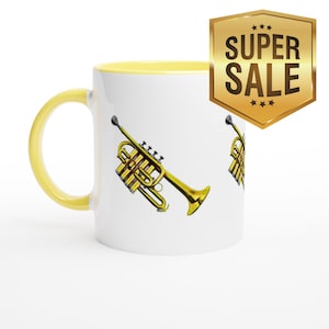 Trumpet Coffee Mug: 11oz Ceramic Music Lover Gift