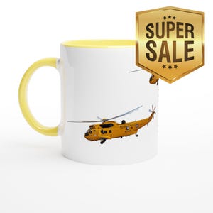 RAF Rescue Helicopter Mug - Vivid Print from Original Photograph, Dishwasher & Microwave Safe, Stylish Coffee Cup for Aviation Enthusiasts