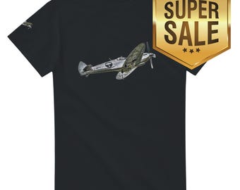 Silver Spitfire Round the World Tour T-Shirt by Nick Mellor - Military Aviation Tee