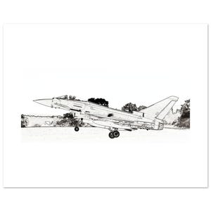 Impresión artística del avión de combate Typhoon: póster de aviación de la RAF Lossiemouth