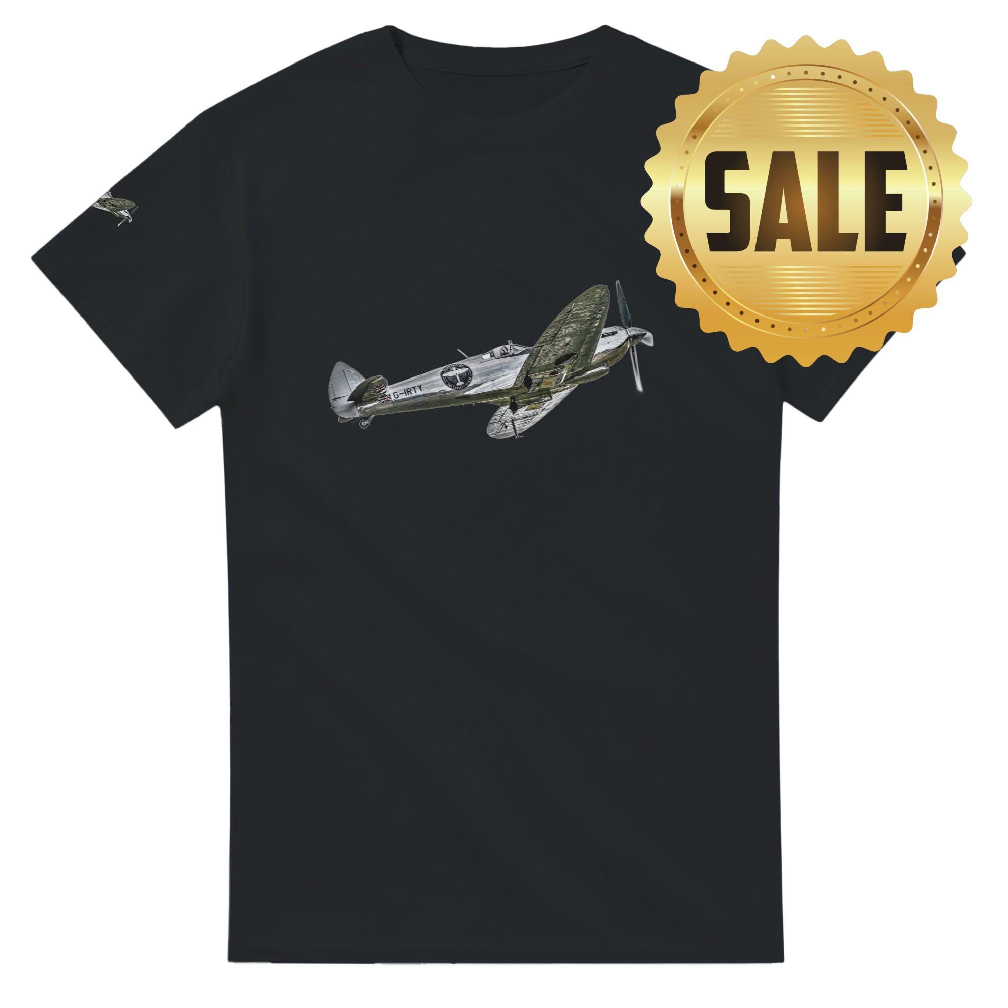 Supermarine Spitfire Aereo Da Caccia Seconda Guerra Mondiale Maglietta Maglia T-shirt Militare Uomo Girocollo Manica Corta In Cotone Stampata FRUIT OF THE LOOM - Foto 3