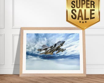 GR 4 Tornado Fighter Jet Mounted Framed Poster - Museum Quality Print, Military Aircraft Art - Ready-to-Hang Aviation Decor