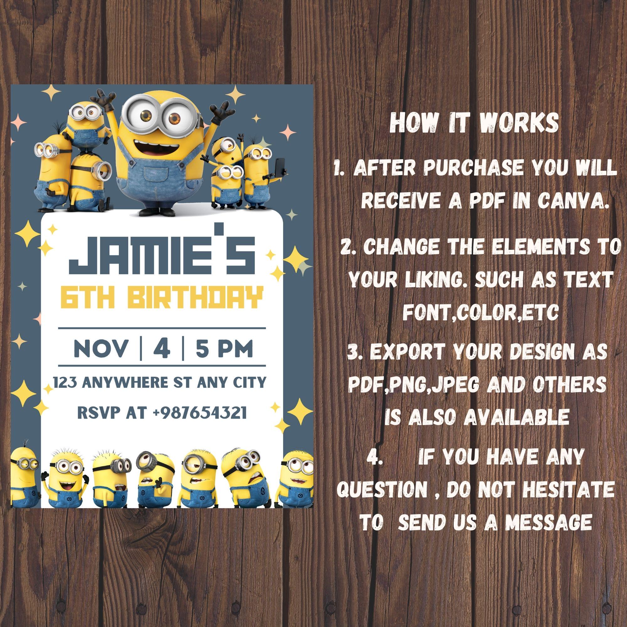 Editable Minions Birthday Invitation Template / Minions Birthday ...