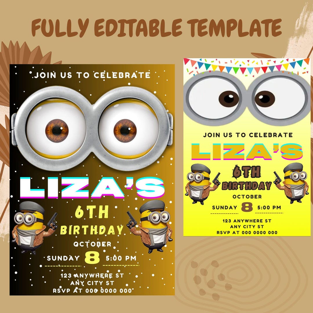 Editable Minions Birthday Invitation Template / Minions Birthday ...