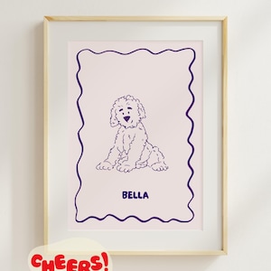 Custom Digital Dog Portrait – Personalized Pet Illustration, Cute Hand-Drawn Dog Art, Unique Gift for Dog Lovers, Printable Wall Art