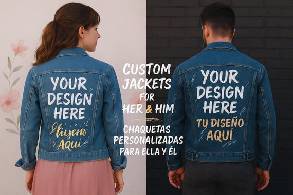 Custom Hand Painted Denim Jacket Personalized Jean Jacket Unique Gift for Her or Him