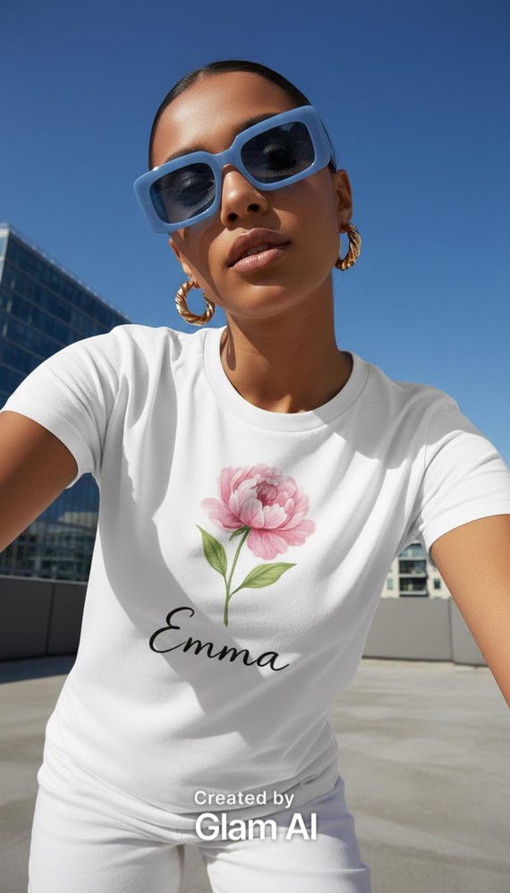 Personalized Floral Name T-Shirt – Handmade with Love