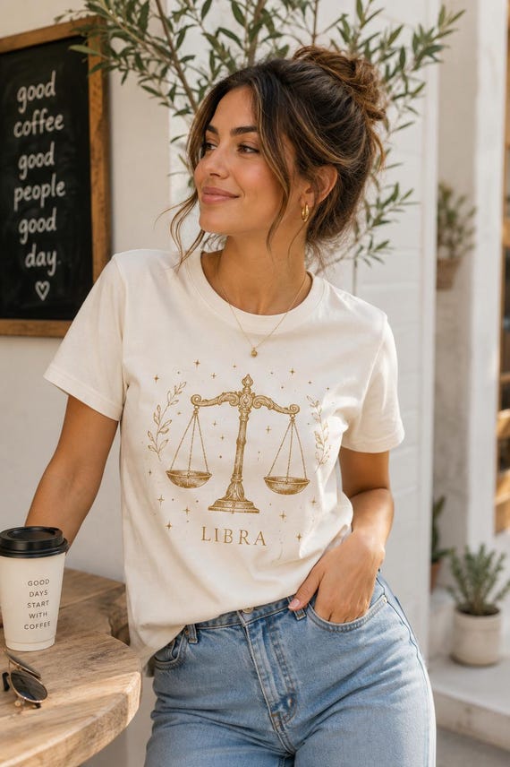 Personalized Zodiac Shirt, Hand Painted Astrology T-Shirt, Custom Star Sign Shirt, Zodiac Birthday Gift for Her