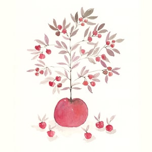 Poster acquerello di melo - Stampa Fine Art Canson
