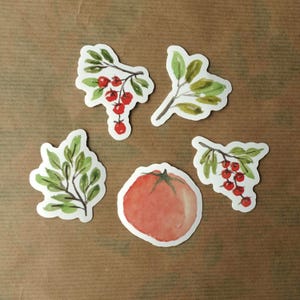 Tomato tree stickers - set of 5