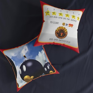 Poduszka Bob-Omb Battlefield | Super Mario 64 Nintendo 64 Retro Gaming Decor | Poduszka Mario Collectable Star Super Nintendo