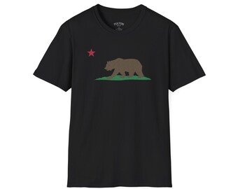 CALIBEAR T Shirt California Bear Graphic Tee Unisex Eco Friendly Cotton Shirt Vintage Forest Inspired Nature Shirt