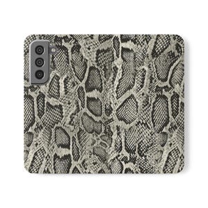 Snakeskin Wallet Phone Case | Faux Leather Folio Case | iPhone Samsung Flip Case | Card Holder Stand Case | Python Print Phone Cover