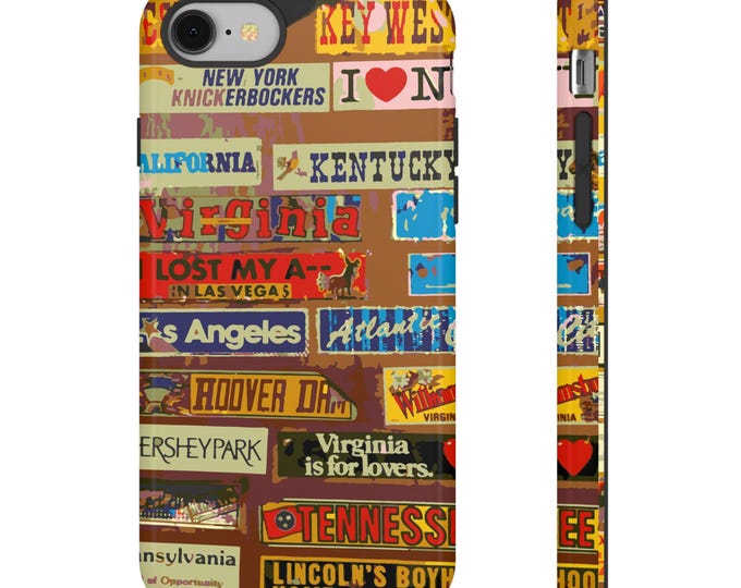 Featured listing image: Vintage Travel Sign Tough Phone Case Dual Layer Protection for iPhone and Galaxy